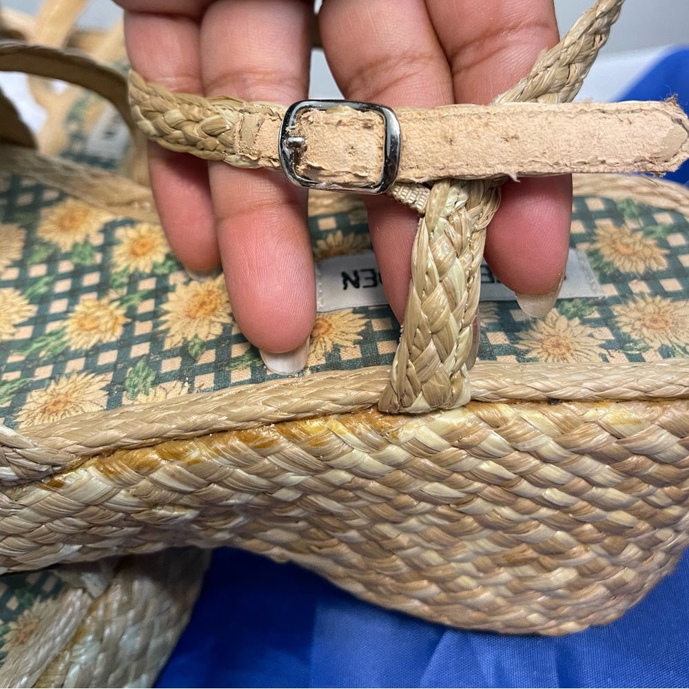 Steve Madden Vintage 90s Y2K Straw Raffia Chunky Platform Sandal - Picture 3 of 5